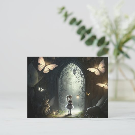 Alice in Wonderland Scene Briefkaart (Staand voorkant)
