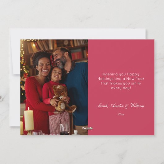 Alice in Wonderland schattig waterverf roze foto Feestdagenkaart (Achterkant)