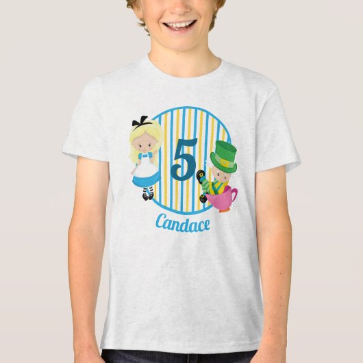 Alice in Wonderland Schattigee aangepaste meisjes  Tri-Blend Shirt (Voorkant)