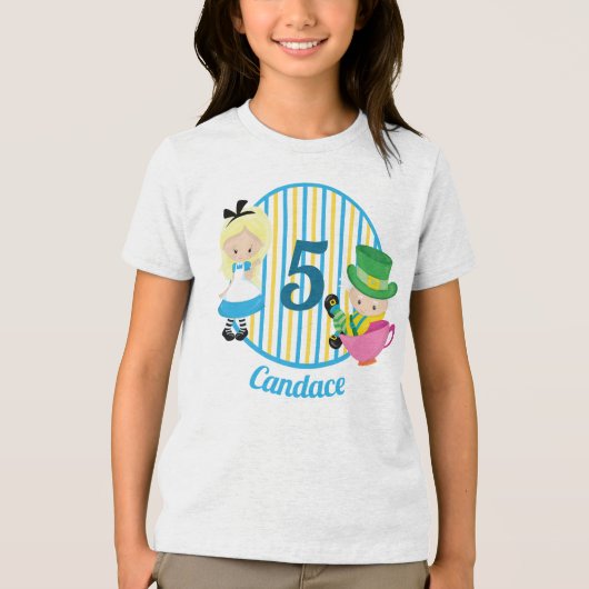 Alice in Wonderland Schattigee aangepaste meisjes  Tri-Blend Shirt (Voorkant)