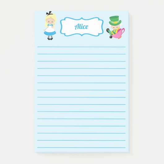 Alice in Wonderland Schattigee Kinder gepersonalis Post-it® Notes (Voorkant)