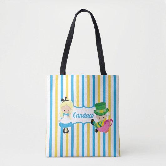 Alice in Wonderland Schattigee Kinder Gepersonalis Tote Bag (Voorkant)