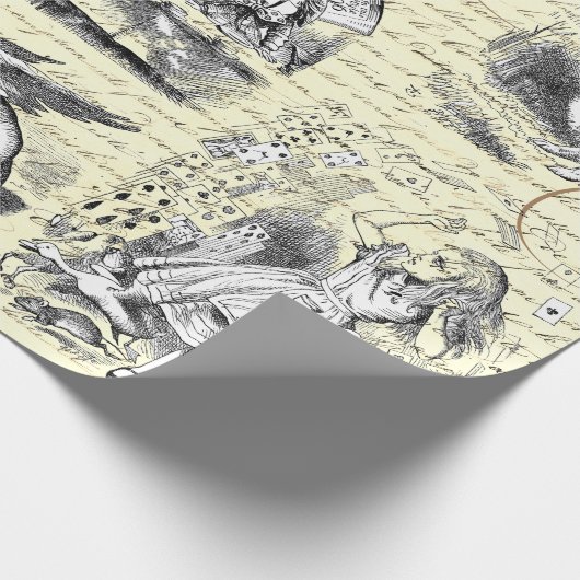 Alice in Wonderland  Script Beige Cadeaupapier (Hoek)