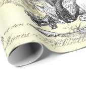 Alice in Wonderland  Script Beige Cadeaupapier (Rol Hoek)