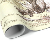 Alice in Wonderland Script Beige Cadeaupapier (Rol Hoek)