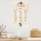 Alice in Wonderland Seating Chart met Top Table Poster (Keuken)