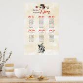 Alice in Wonderland Seating Chart Poster (Keuken)