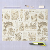 Alice in Wonderland Sepia Beige Toile Quotes Tissuepapier (Craft)