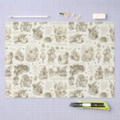 Alice in Wonderland Sepia Beige Toile Quotes Tissuepapier (Craft)