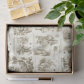 Alice in Wonderland Sepia Beige Toile Quotes Tissuepapier (Geschenk)