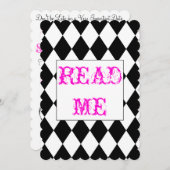 Alice in Wonderland Shower Invitation Kaart (Voorkant / Achterkant)