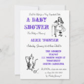 Alice in Wonderland Shower Invite Kaart (Achterkant)