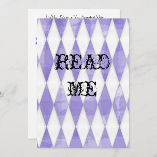 Alice in Wonderland Shower Invite Kaart (Voorkant / Achterkant)