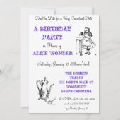 Alice in Wonderland Shower Invite Kaart (Achterkant)