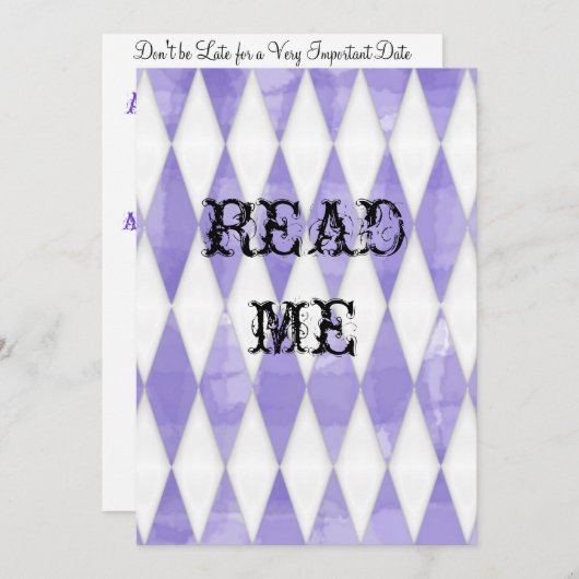 Alice in Wonderland Shower Invite Kaart (Voorkant / Achterkant)