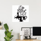 Alice in Wonderland. Silhouette-illustratie Poster (Thuiskantoor)