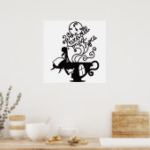 Alice in Wonderland. Silhouette-illustratie Poster (Keuken)