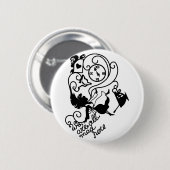 Alice in Wonderland. Silhouette-illustratie Ronde Button 5,7 Cm (Voorkant /achterkant)