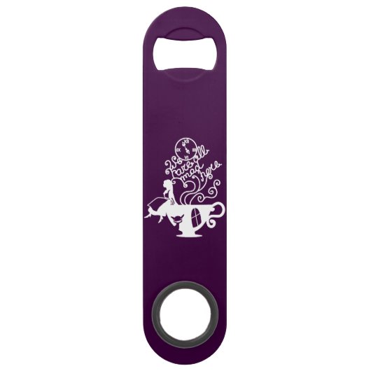 Alice in Wonderland. Silhouette-illustratie Speed Flessenopener (Voorkant)