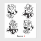 Alice in Wonderland. Silhouette-illustratie Sticker (Vel)