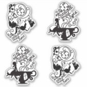 Alice in Wonderland. Silhouette-illustratie Sticker (Voorkant)