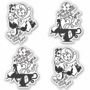Alice in Wonderland. Silhouette-illustratie Sticker