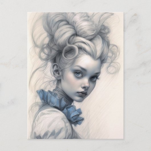 Alice in Wonderland, Sketch Art. Briefkaart (Voorkant)