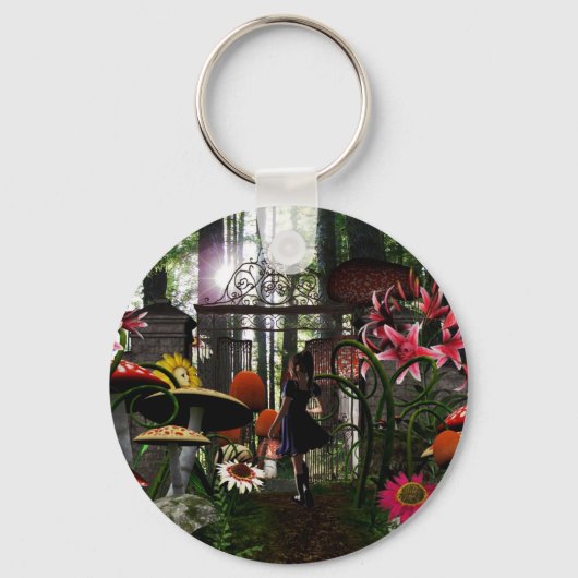 Alice in wonderland sleutelketen sleutelhanger (Voorkant)