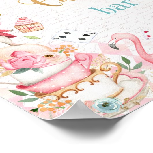 Alice in Wonderland Snoep Bar Sign. Poster (Hoek)