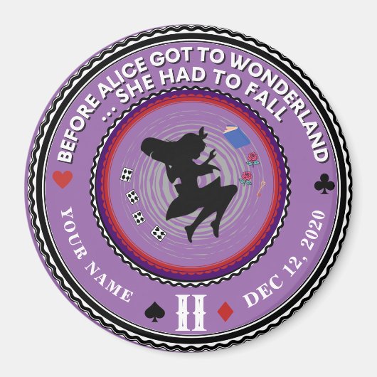  Alice in Wonderland Sobriety Medallion Magneet (Voorkant)