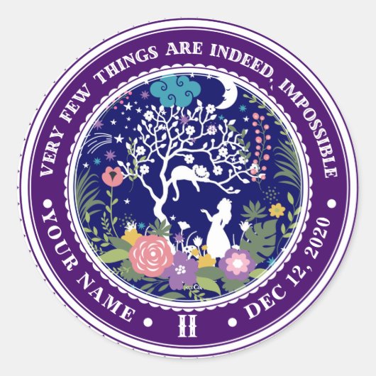  Alice in Wonderland Sobriety Medallion Ronde Sticker (Voorkant)