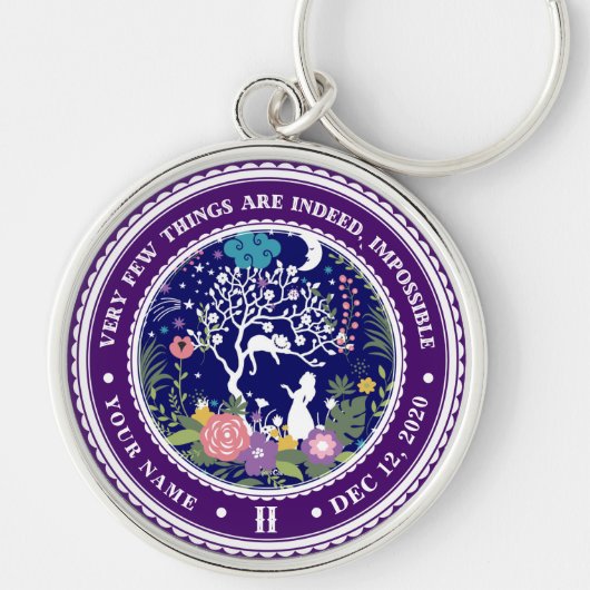 Alice in Wonderland Sobriety Medallion Sleutelhanger (Voorkant)