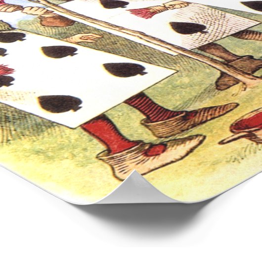 Alice in Wonderland Spade Kaarten Tree Poster (Hoek)
