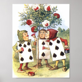 Alice in Wonderland Spade Kaarten Tree Poster
