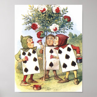 Alice in Wonderland Spade Kaarten Tree Poster