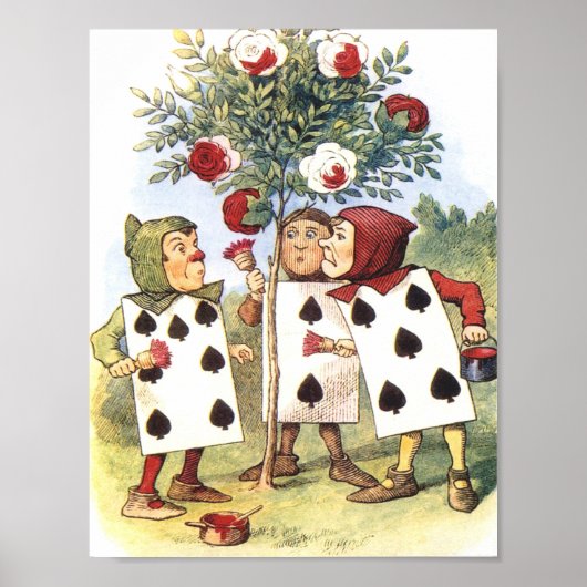 Alice in Wonderland Spade Kaarten Tree Poster (Voorkant)