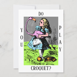 Alice in Wonderland "Speel je croquet?" Uitnodigin Kaart