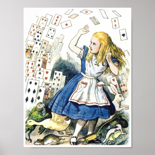 Alice In Wonderland Speelkaarten Gans Poster (Voorkant)
