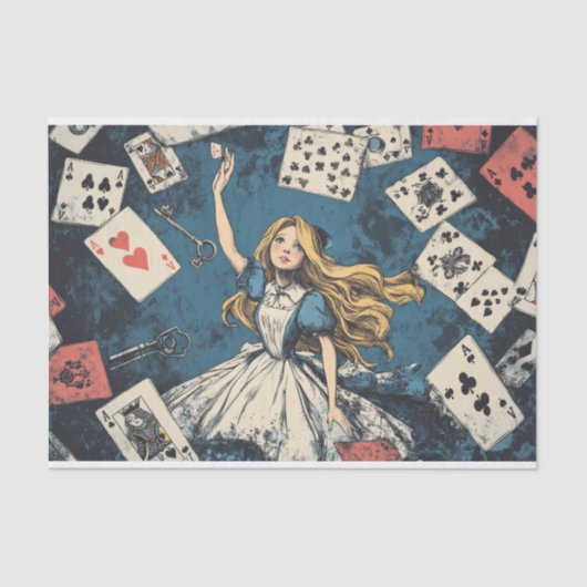 Alice in Wonderland speelkaarten  Sleutel Tissuepapier (Voorkant)
