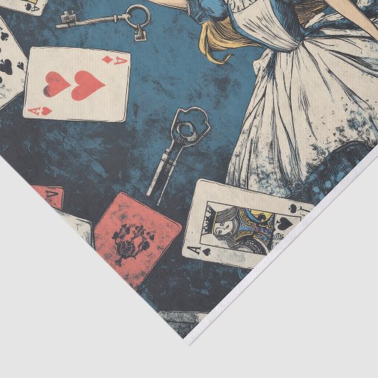 Alice in Wonderland speelkaarten  Sleutel Tissuepapier (Detail)