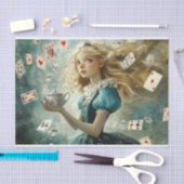 Alice in Wonderland speelkaarten theepot decoupage Tissuepapier (Craft)