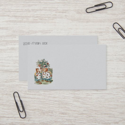 Alice in Wonderland speelkaarten Tuinders Visitekaartje (Voorkant / Achterkant in situ)