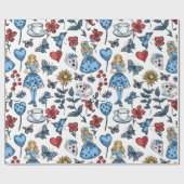 Alice in Wonderland Spelen Kaart Decoupage Cadeaupapier (Vlak)