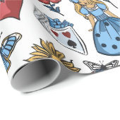 Alice in Wonderland Spelen Kaart Decoupage Cadeaupapier (Rol Hoek)