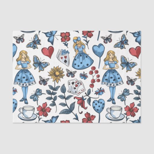  Alice in Wonderland Spelen Kaart Decoupage Tissuepapier (Voorkant)