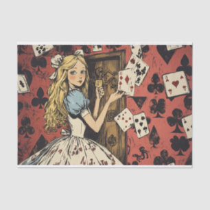  Alice in Wonderland Spelen Kaart Decoupage Tissuepapier