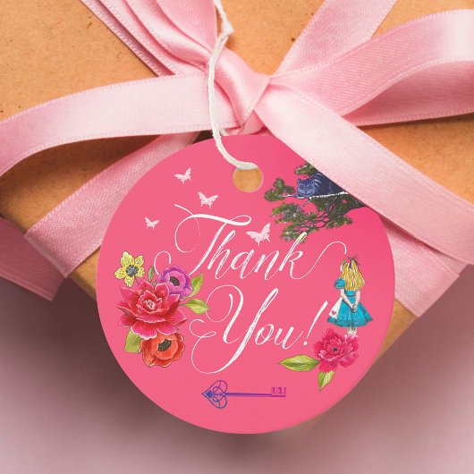 Alice in Wonderland Sprookje Bloemen Bedankt u Bedankjes Labels