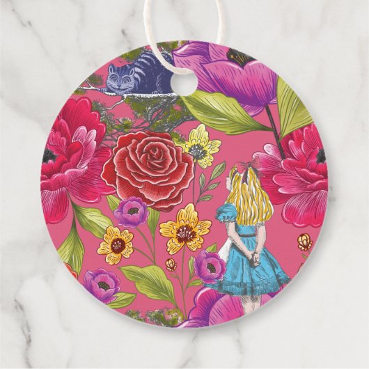 Alice in Wonderland Sprookje Bloemen Bedankt u Bedankjes Labels (Achterkant)