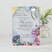 Alice in Wonderland Sprookje Thema Kaart (Staand voorkant)