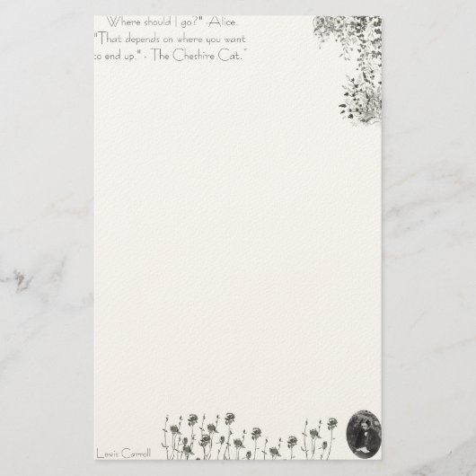 Alice in Wonderland Stationary Lewis Carroll Briefpapier (Voorkant)